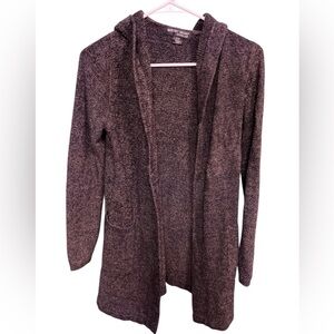 Barefoot Dreams CozyChic Lite Hooded Cardigan – Charcoal – Size 8/10